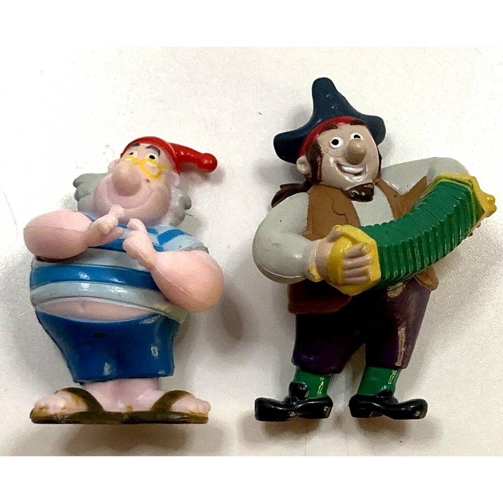 2 Vintage Disney Jolly Pirate &‎ Friend Plastic Toy from Peter Pan Figure Toy